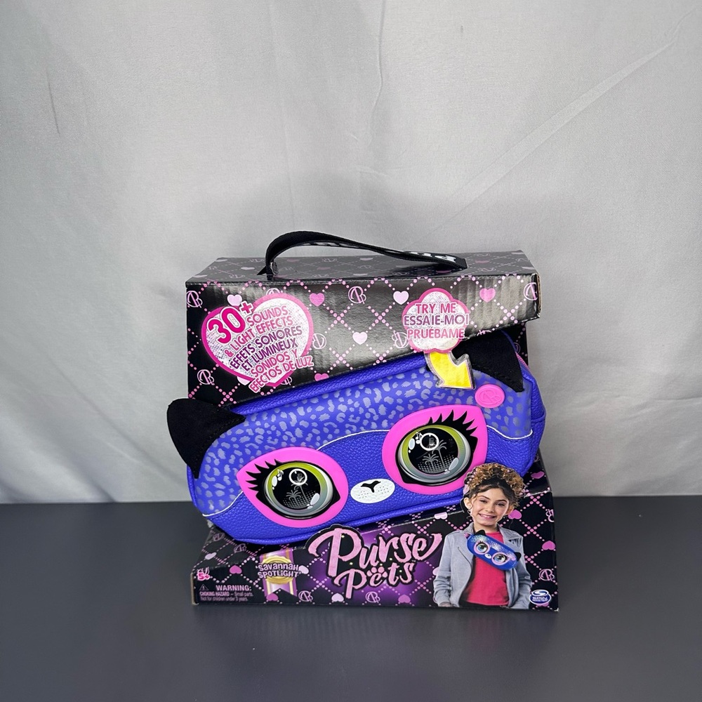 NWT Purse Pets  cheetah banana bag, interactive companion belt bag